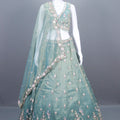 Pastel Green Net Lehenga Lehenga Choli with Dupatta Wear