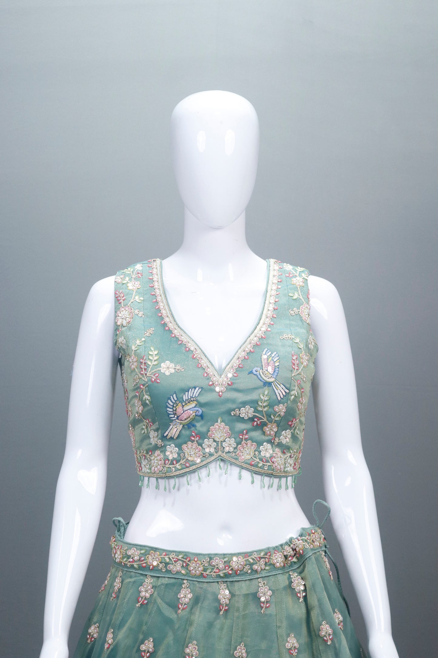 Pastel Green Net Lehenga Lehenga Choli with Dupatta Wear