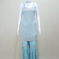 Designer Light Blue Sharara Suit Party Wear