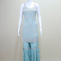 Designer Light Blue Sharara Suit Party Wear