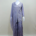 Elegant Lavender Sharara Suit Kurta with Dupatta  Party Wear