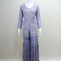 Elegant Lavender Sharara Suit Kurta with Dupatta Party Wear