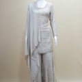 Elegant Beige Sharara Suit Kurta with Dupatta Party Wear
