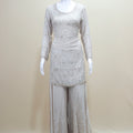 Elegant Beige Sharara Suit Kurta with Dupatta Party Wear