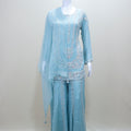 Pastel Blue Sharara Suit Kurta with Dupatta  Party Wear