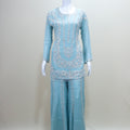 Pastel Blue Sharara Suit Kurta with Dupatta Party Wear