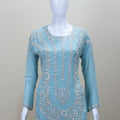 Pastel Blue Sharara Suit Kurta with Dupatta Party Wear