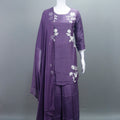  Purple Silk Kurta Set with Palazzo Dupatta Party Wear