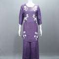 Purple Silk Kurta Set with Palazzo Dupatta Party Wear