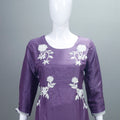 Purple Silk Kurta Set with Palazzo Dupatta Party Wear