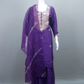 Elegant Purple Silk Salwar Kameez Set with Dupatta