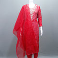 Stylish Red Georgette Salwar Kameez Set with Dupatta 