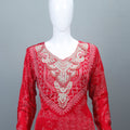 Stylish Red Georgette Salwar Kameez Set with Dupatta