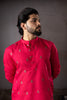 Premium Rani Pink Rayon Printed Kurta Pajama Set for Men for Festival