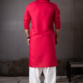 Premium Rani Pink Rayon Printed Kurta Pajama Set for Men for Festival