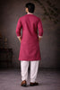 Wonderful Wine Silk Printed Kurta Pajama Set for Men for Festival