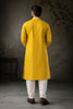 Vibrant Mustard Yellow Silk Printed Kurta Pajama Set for Men for Festival