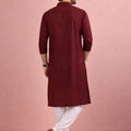 Awesome Maroon Velvet Printed Kurta Pajama Set for Men for Festival