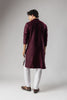 Classic Wine Velvet Printed Kurta Pajama Set for Men for Festival