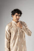 Grateful Cream Velvet Printed Kurta Pajama Set for Men for Festival
