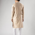 Grateful Cream Velvet Printed Kurta Pajama Set for Men for Festival