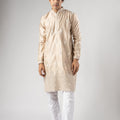 Grateful Cream Velvet Printed Kurta Pajama Set for Men for Festival