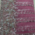 Stunning Pink Net Saree Sequin Embroidery Border for Women