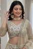 Charming Off White Butterfly Net Embroidered Lehenga Choli with Dupatta for Women