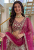 Lovely Pink Butterfly Net Heavy Embroidered Lehenga Choli with Dupatta for Women