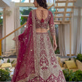 Lovely Pink Butterfly Net Heavy Embroidered Lehenga Choli with Dupatta for Women