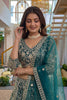 Delicate Teal Green Butterfly Net Heavy Embroidered Lehenga Choli with Dupatta for Women