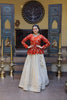 Stylish Orange Embroidered Cosmos Readymade Long Sleeves Crop Top for Women