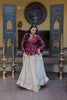 Stylish Purple Embroidered Cosmos Readymade Long Sleeves Crop Top for Women