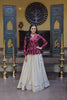 Stylish Purple Embroidered Cosmos Readymade Long Sleeves Crop Top for Women