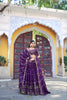 Stunning Purple Embroidered Georgette Lehenga Choli with Dupatta for Women