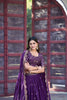 Stunning Purple Embroidered Georgette Lehenga Choli with Dupatta for Women