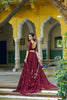 Elegant Maroon Embroidered Lehenga Choli Designer Dupatta Wedding
