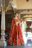 Elegant Rust Orange Embroidered Lehenga Choli Designer Dupatta Wedding