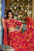 Elegant Hot Pink Floral Printed Lehenga Choli Designer Dupatta for Wedding