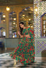 Elegant Emerald Green Floral Printed Lehenga Choli Dupatta Wedding