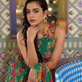 Elegant Emerald Green Floral Printed Lehenga Choli Dupatta Wedding