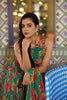 Elegant Emerald Green Floral Printed Lehenga Choli Dupatta Wedding