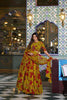 Elegant Mustard Yellow Floral Printed Tiered Lehenga Choli Dupatta