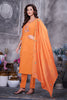 Graceful Orange Embroidered Straight Salwar Suit Designer Dupatta