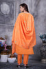 Graceful Orange Embroidered Straight Salwar Suit Designer Dupatta