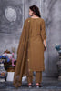 Elegant Coffee Brown Embroidered Straight Salwar Suit Designer Dupatta