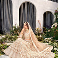 Vibrant Beige Heavy Embroidered Lehenga Choli Designer Net Dupatta For Wedding