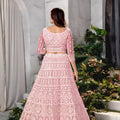 Beautiful Baby Pink Heavy Embroidered Lehenga Choli with Designer Net Dupatta