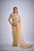 Elegant Beige Kanjivaram Pure Silk Saree Heavy Embroidered Border Blouse Piece