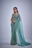 Royal Sea Green Kanjivaram Pure Silk Saree  Embroidered Border Blouse Piece